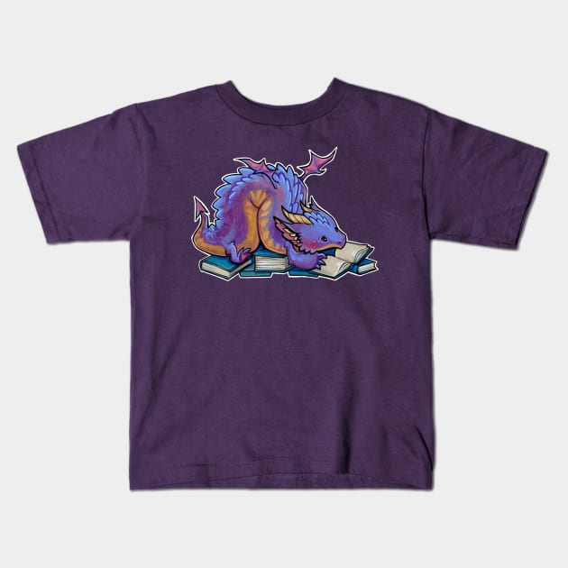 Library dragon Kids T-Shirt by BiancaRomanStumpff